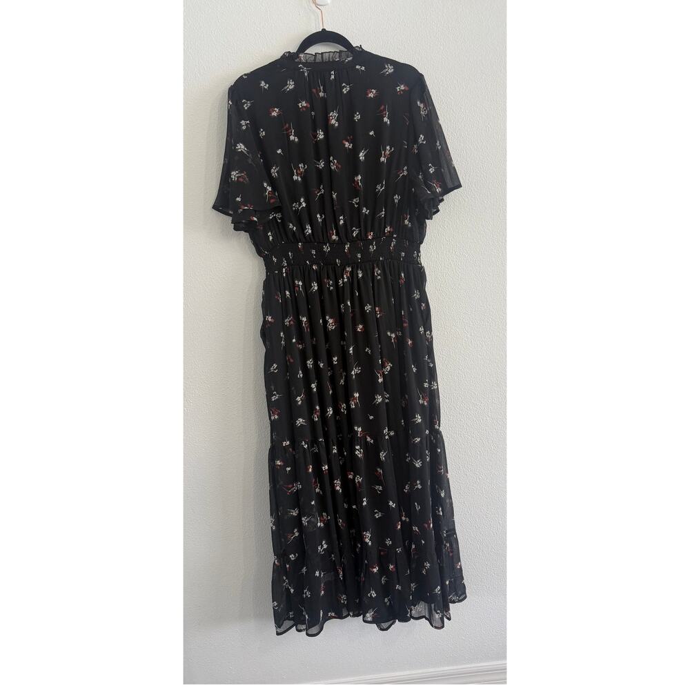 Torrid Maxi Crinkle Chiffon Ruffle V Neck Dress Plus Size 2